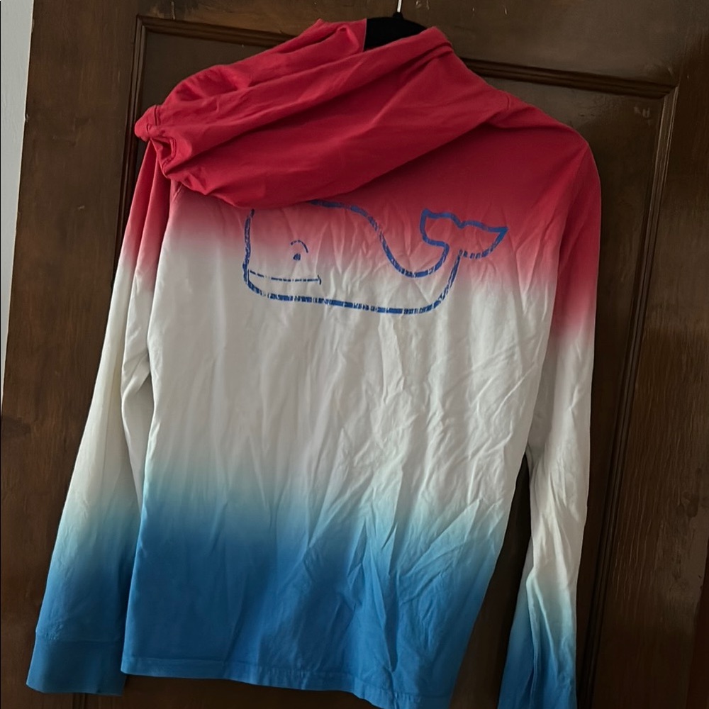 Vineyard Vines Red and White Long Sleeve Tee